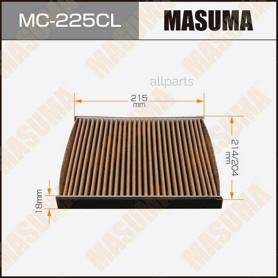 MASUMA MC225CL фильтр салона! угольный\ Toyota Avensis/Land Cruiser/Previa/Yaris 99>