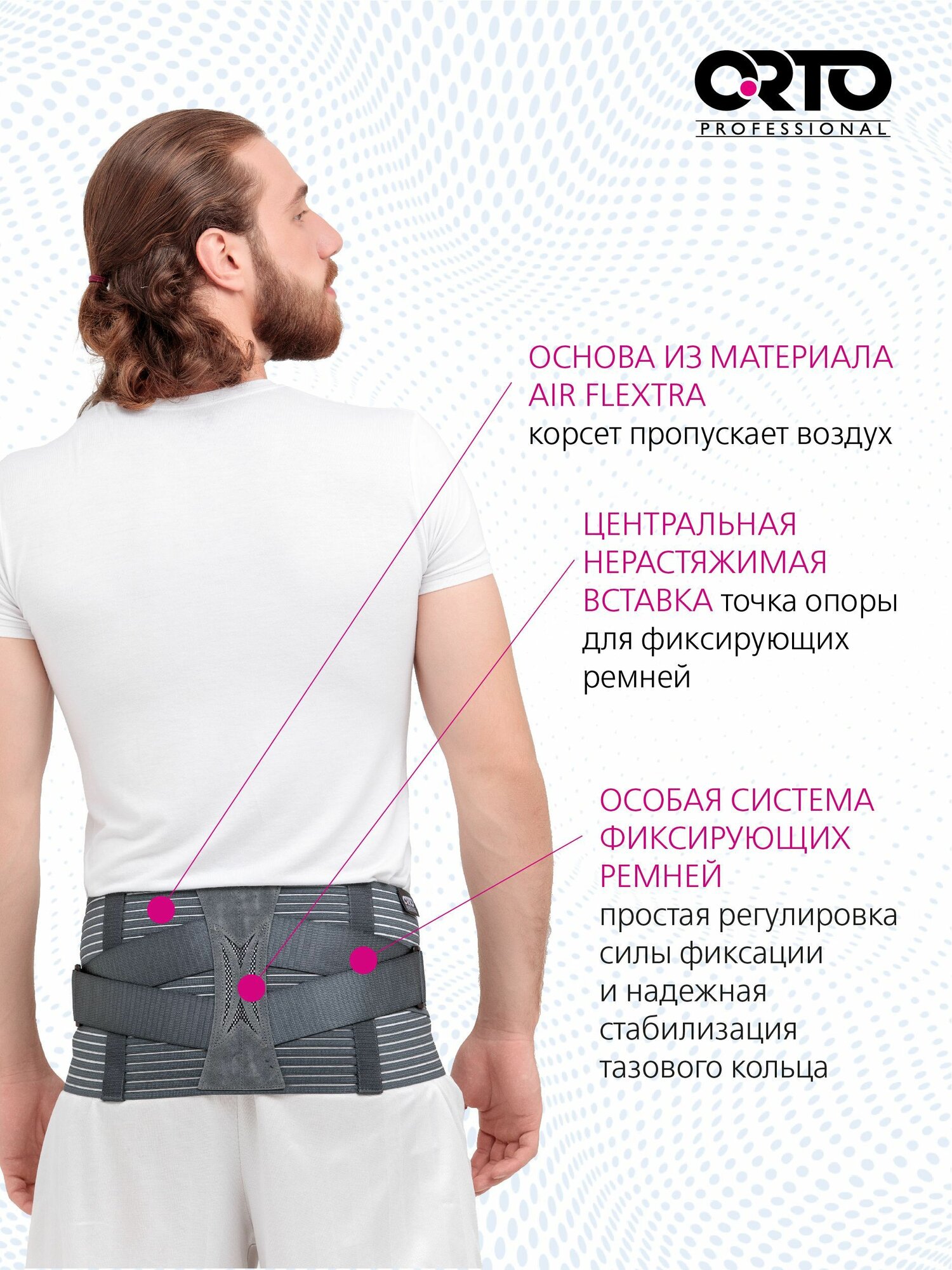 Изображение ORTO PROFESSIONAL Корсет пояснично-крестцовый BCW 4000 полужесткая степень фиксации