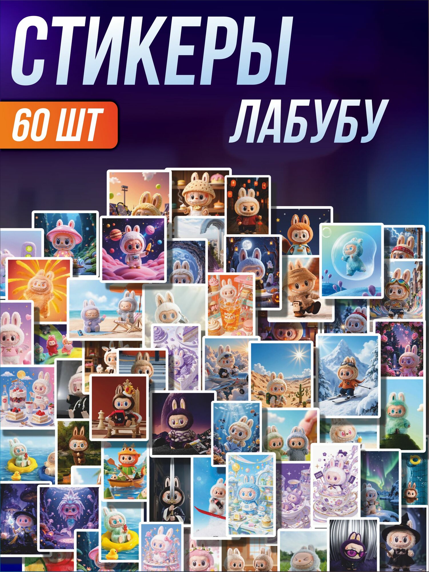 Стикерпак наклейки на телефон Лабубу Labubu