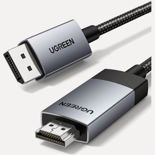 Изображение товара Кабель Ugreen DP119, DP - HDMI 4K, 3м, черный/серебристый (25491)