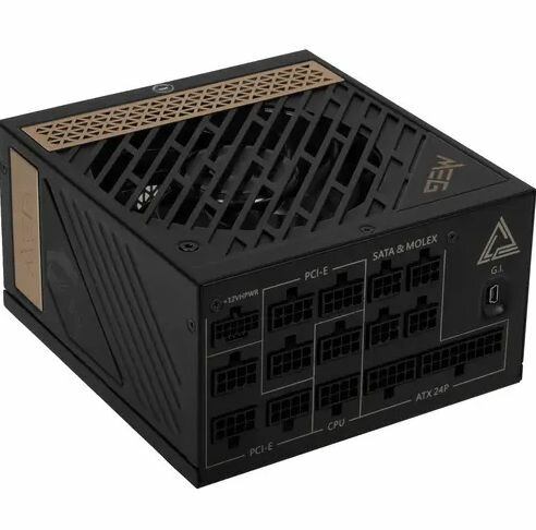 Блок питания MSI MEG Ai1300P PCIE5-115 1300W (306-7ZP4A11-CE0) черный - 80+ Platinum, ATX 20+4 пин, 4 pin + 4 pin CPU, 16 SATA, 12+4 pin PCI-E