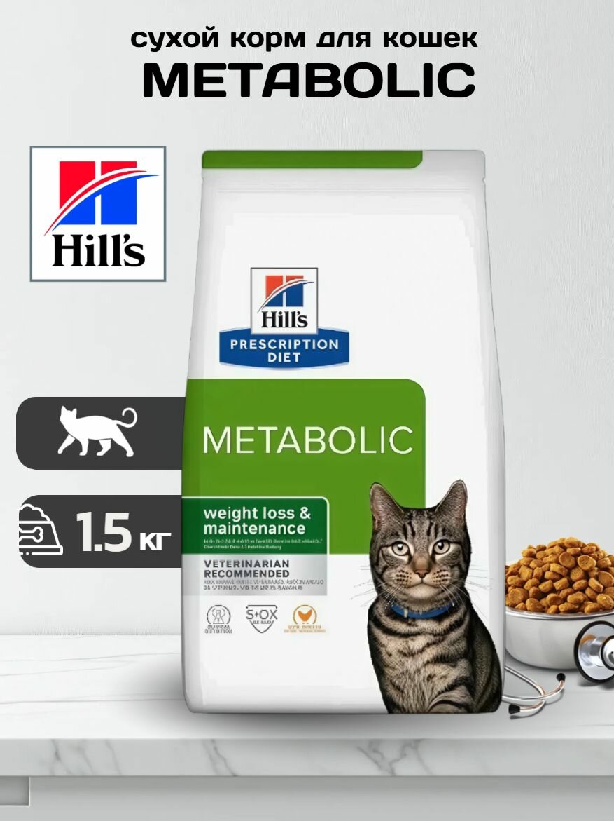 Сухой корм Hill's Prescription Diet Metabolic (курица) - 15 кг
