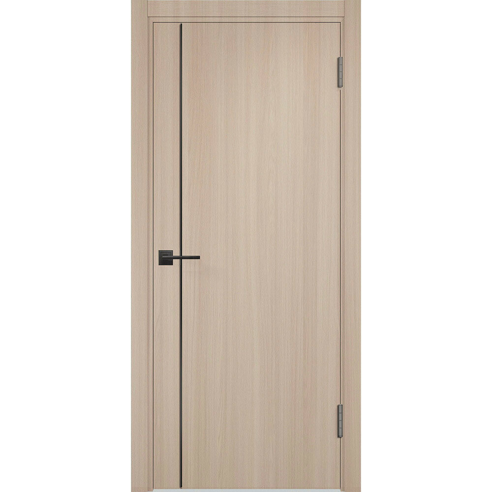 Дверь межкомнатная Милан (Вертикаль) 700х2000 мм финишпленка ясень шимо с декоративной вставкой с замком