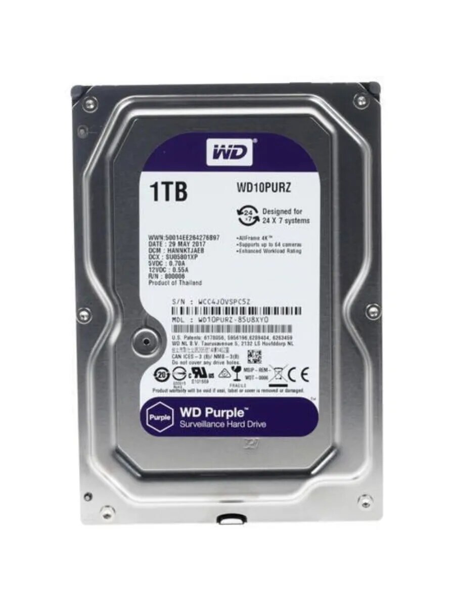 3.5" 1 ТБ Жетский диск Purple WD10PURZ