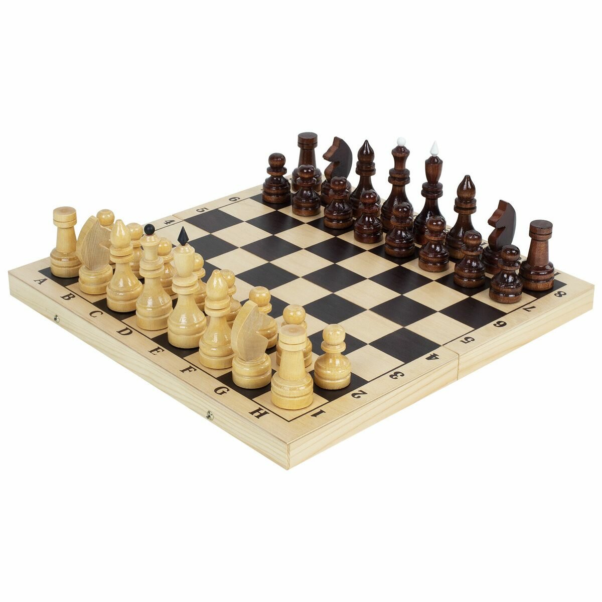 Игра настольная Шахматы Золотая сказка, турнирные, деревянные лакированные, доска 40х40см (665363)