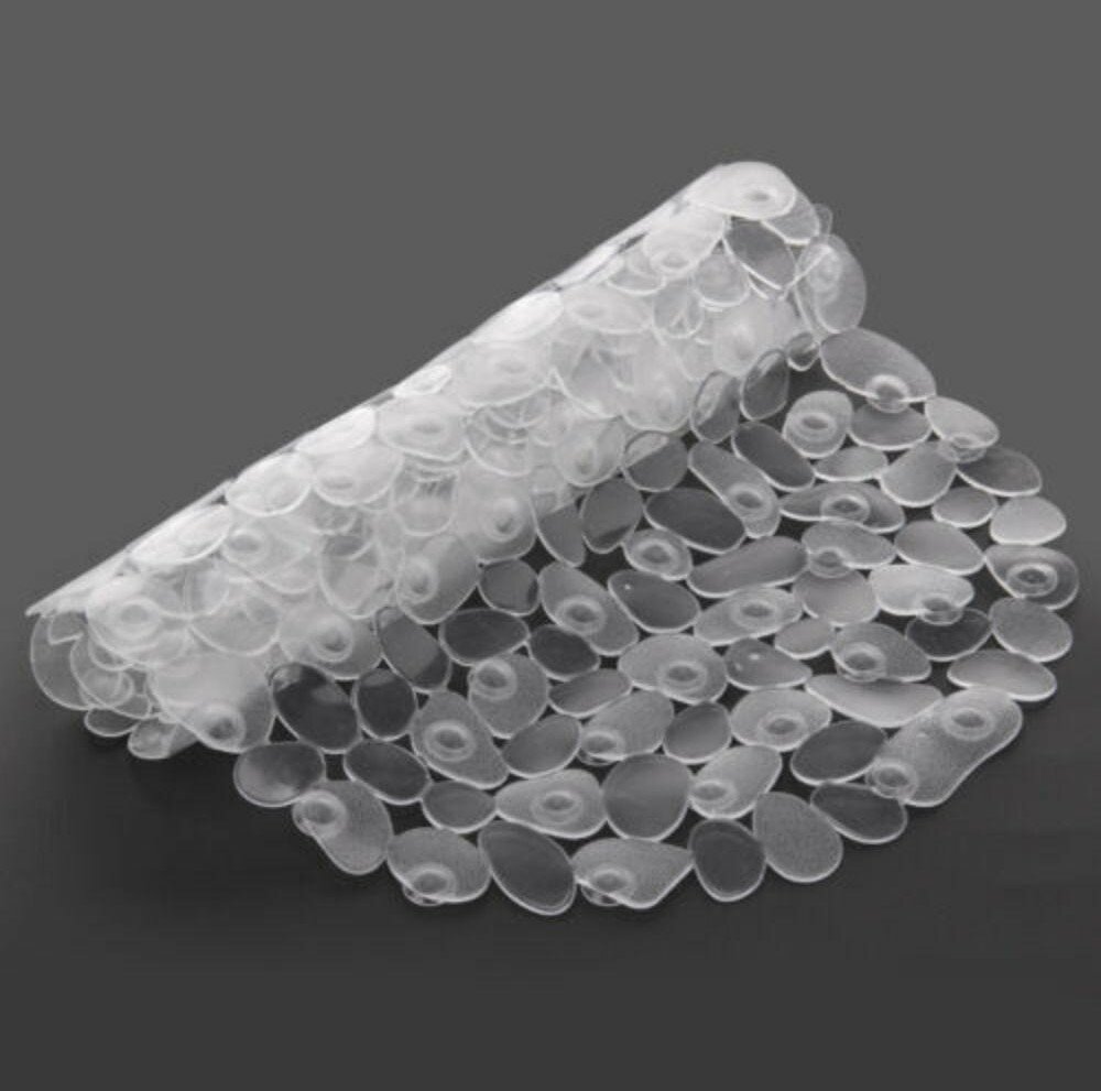 Коврик на дно ванны Bath Mat Камушки 38х67 см силиконовый на присосках прозрачный