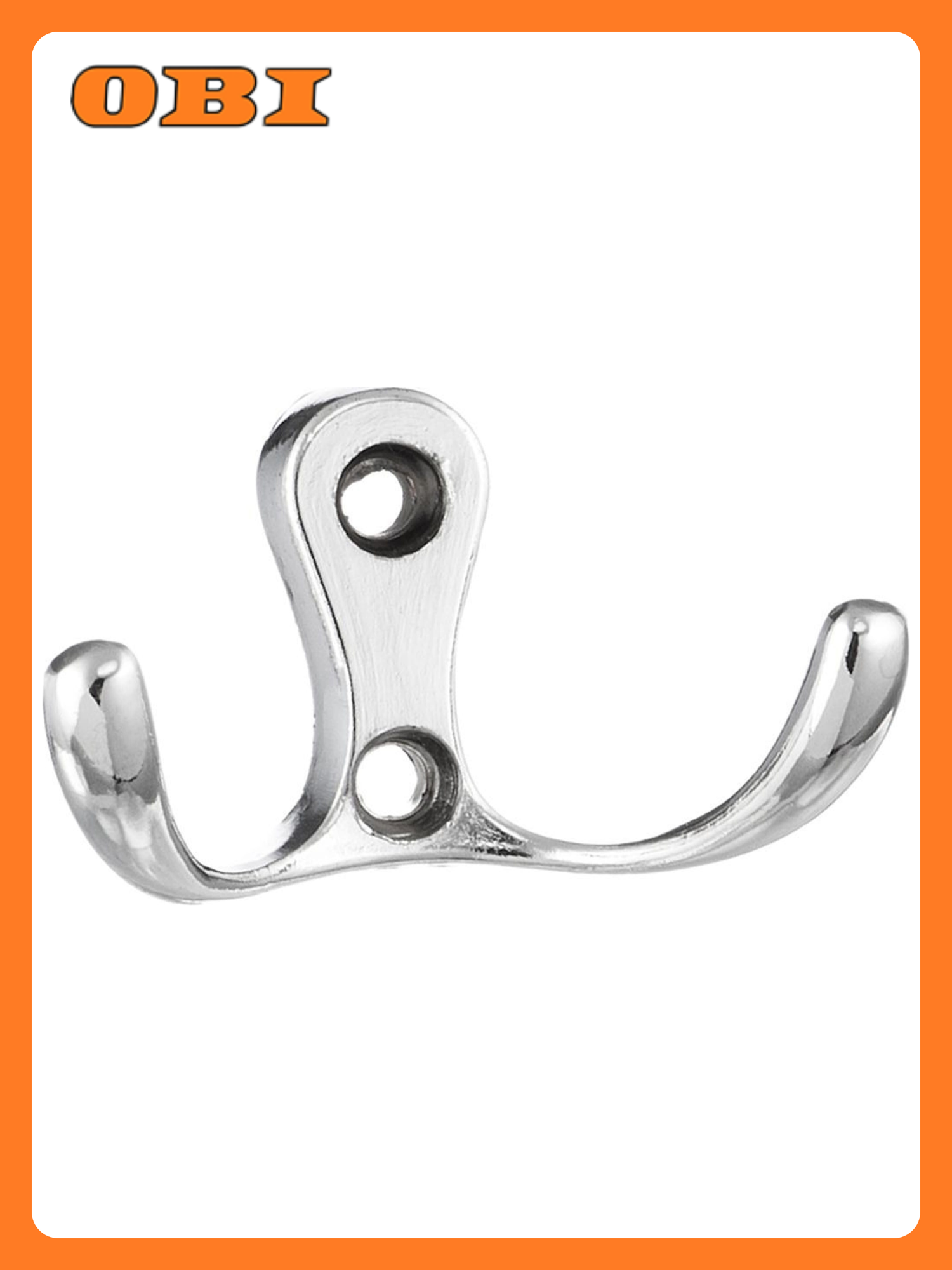 Крючок мебельный KERRON KR 0010 двойной хромированный 1 шт