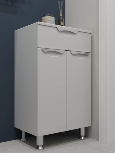 Изображение товара Комод, тумба для ванной комнаты, Fauraplus Толедо 60, полка, белый, глянцевый.