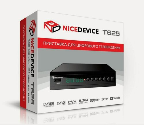 Изображение товара ТВ приставка для телевизора NICEDEVICE T625 DVB-T/T2/C (USB/поддержка Wi-Fi/ IPTV)
