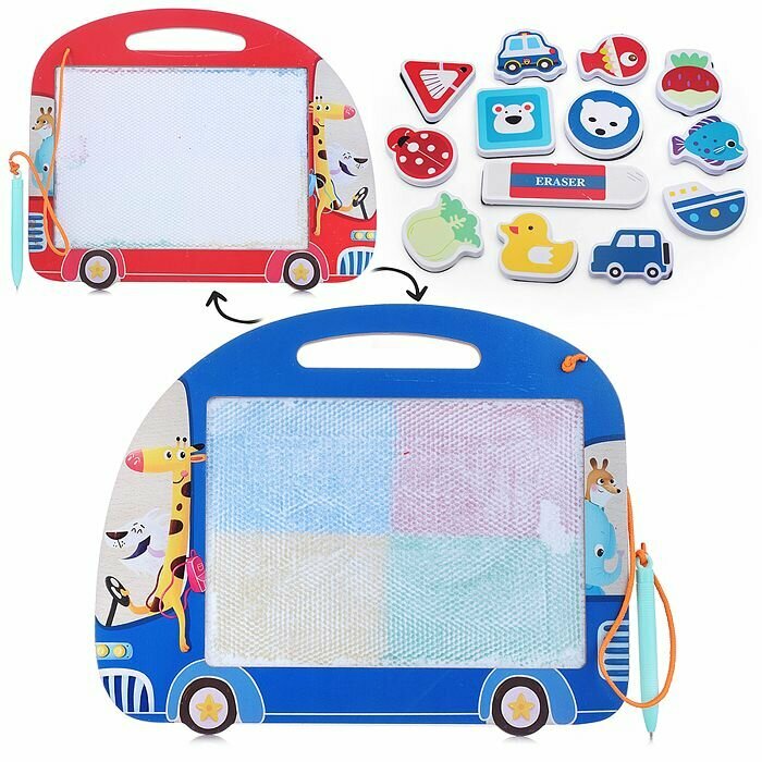 Доска для рисования Oubaoloon "Веселый автобус", пластиковая