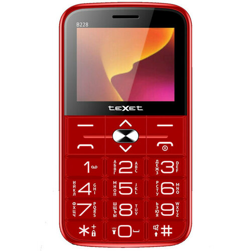 Телефон teXet TM-B228, 2 SIM, красный