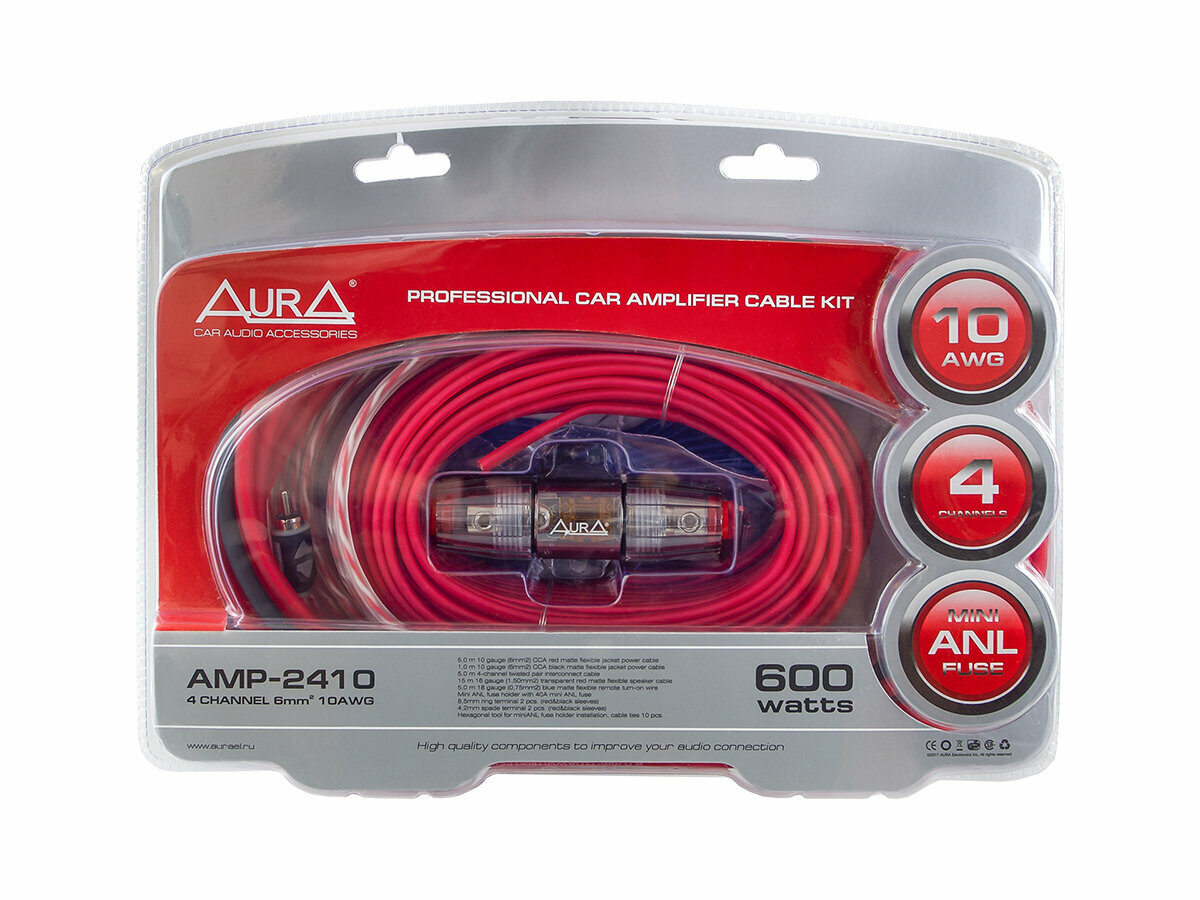 Комплект проводов для автоакустики AURA - фото №6