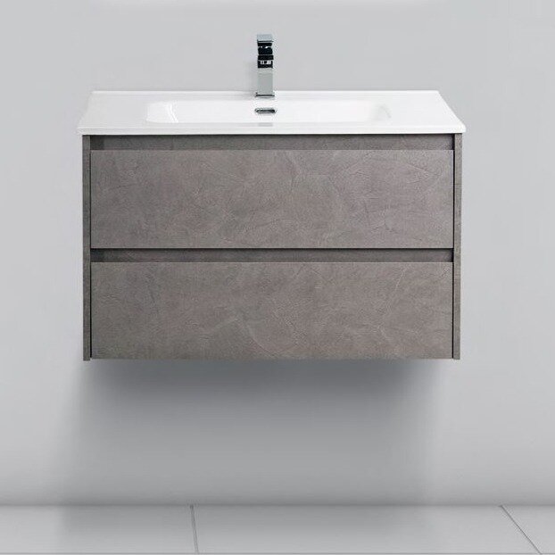 BelBagno KRAFT 39 База под раковину подвесная с двумя выкатными ящиками, Cemento Grigio, 800х390x500, KRAFT 39-800/390-2C-SO-CG