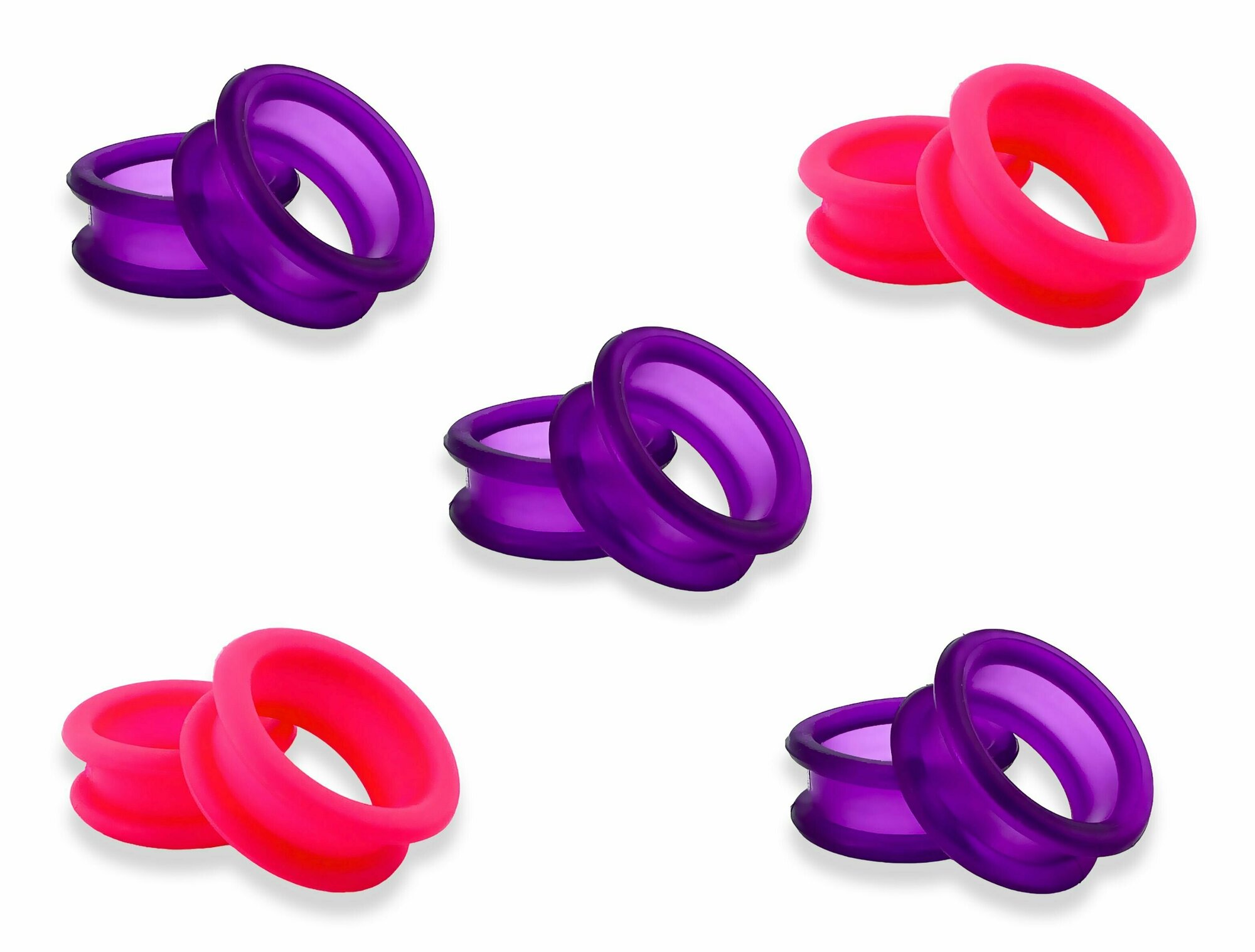 Набор универсальных силиконовых колец для ножниц премиум качество 5 пар TUKKO Style NEON MIX