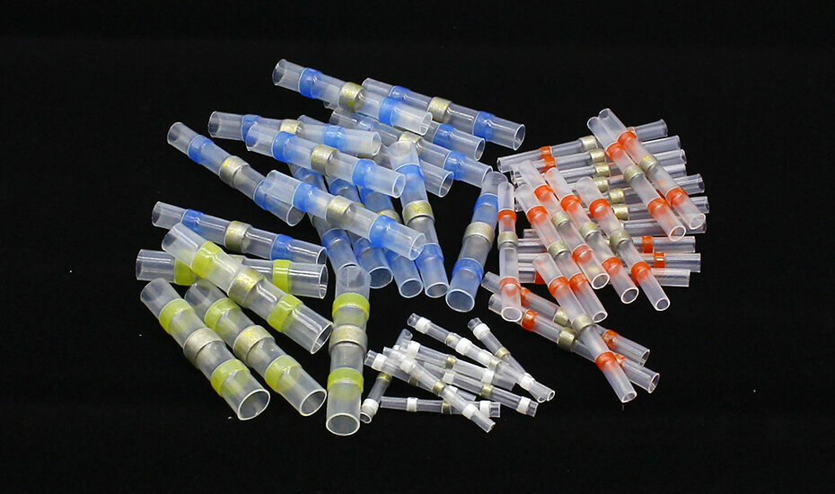 50 шт. Набор термоусадочных трубок с припоем / Соединитель / Термоусадка с припоем и клеем / Гильза соединительная / Спайщик проводов / Коннектор термоусаживаемый для проводов / Клемма