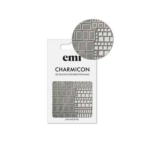 Charmicon 3D Silicone Stickers №161 Квадраты белые