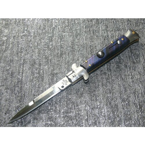 Нож складной, автоматический АКС-001 Стилет темно-синий, 20 см