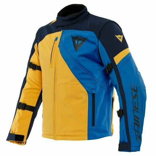 Мотокуртка мужска текстильная Dainese RANCH TEX JACKET Mineral-Yellow/Black-Iris/Light-Blue, (р.48)