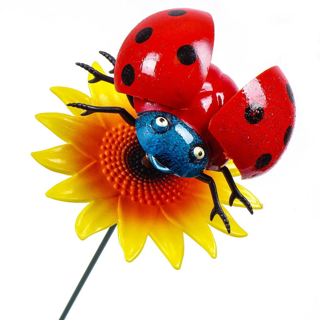 Садовый декор штекер Божья коровка 8x12 см китайский бренд Y4-4011 для украшения сада