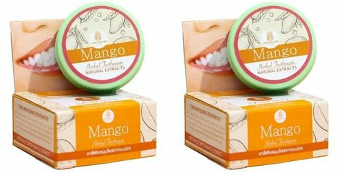 Coco Blues Зубная паста Mango Herbal Toothpaste, Травяная, с экстрактом манго, 30 г, 2 шт