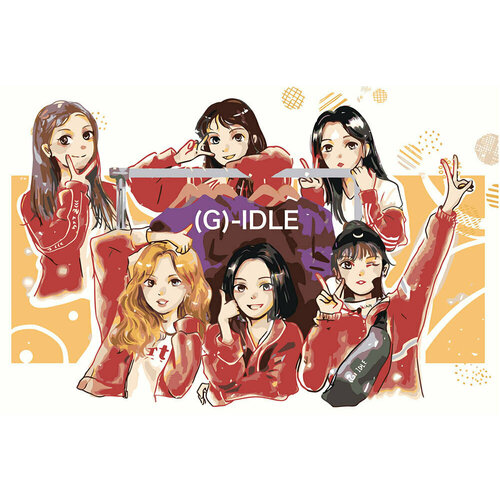 Картина по номерам группа K-POP (G)I-dle Джи Айдл Аниме арт