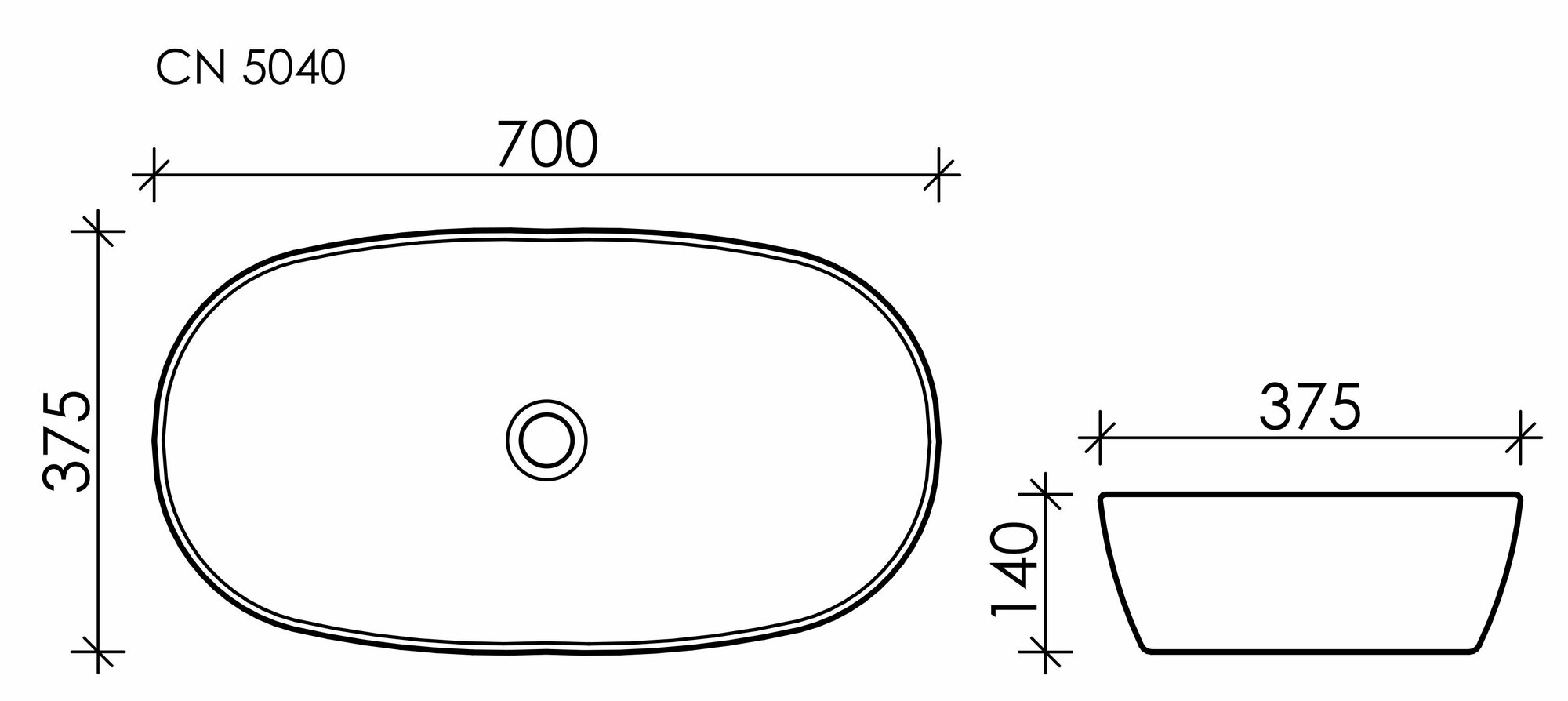 Раковина накладная Ceramicanova Element CN5040 70 см - фотография № 7