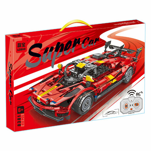 Конструктор Technic: Super Car / гоночная машина на радиоуправлении / масштаб 1:18 / 412 дет, красный