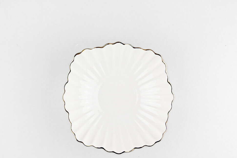 фото Салатник 550 мл Добрушский фарфоровый завод Жемчужный Заводной край золотом