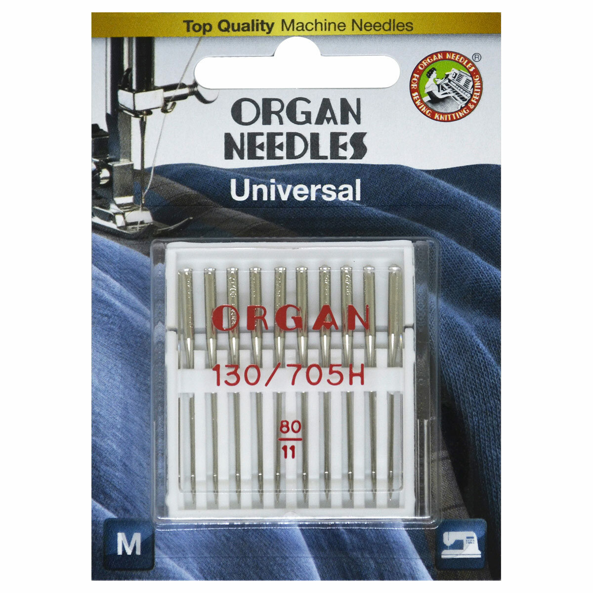 Иглы для швейных машин № 80 универсальные, ORGAN, 10 шт в блистере