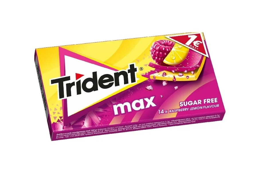 Trident Max Raspberry жев резинка малина-лимон 23 гр