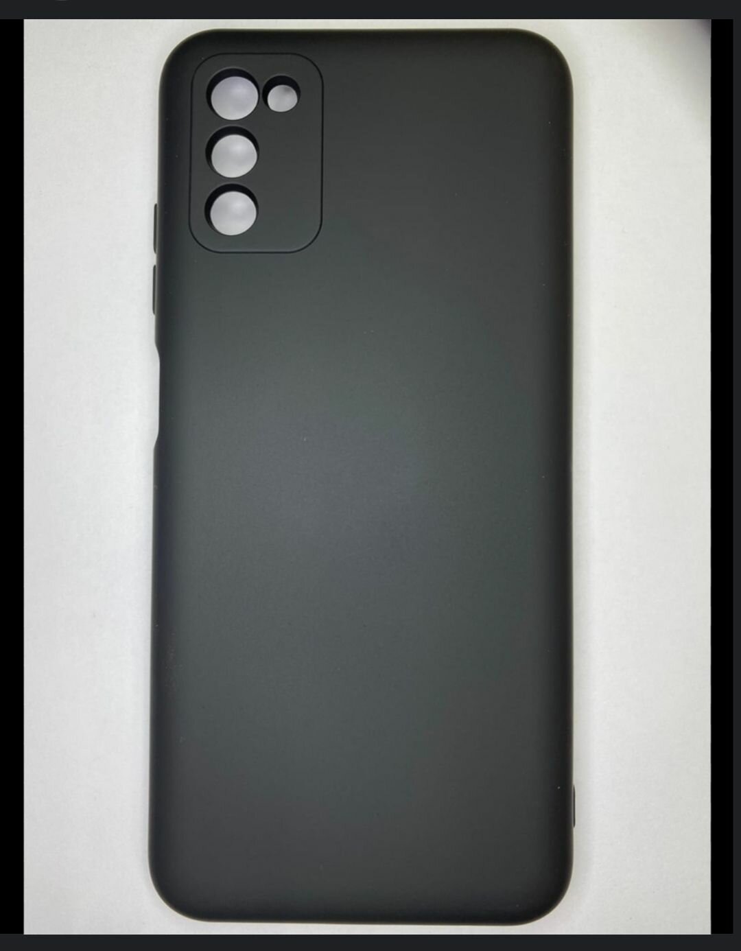 Samsung Galaxy A03S Силиконовый чёрный чехол для Самсунг галакси А03С бампер накладка