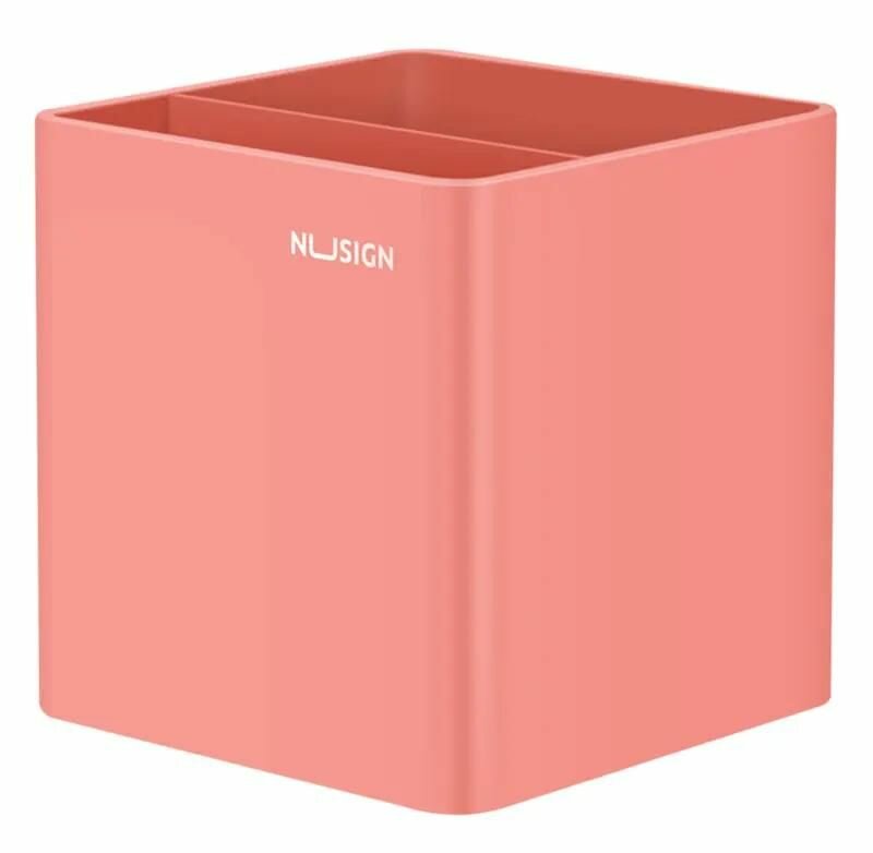 Подставка Deli Nusign NS011Pink, для письменных принадлежностей, 84х84х86, пластик, розовый