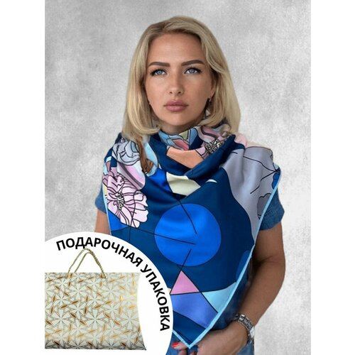 фото Платок ,90х90 см, синий toriolli