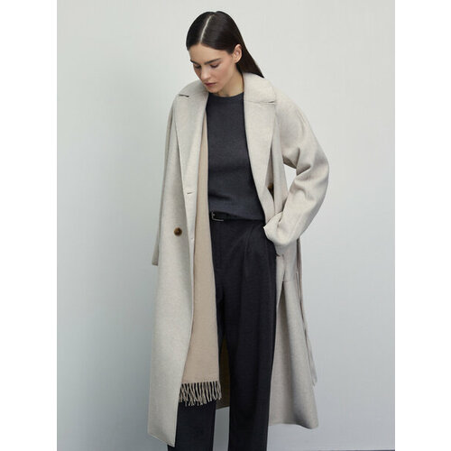 фото Пальто zarina, размер xs (ru 42)/170, бежевый