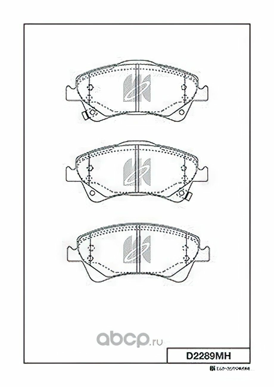 Тормозные колодки дисковые с антискрипными пласт. D2289MH