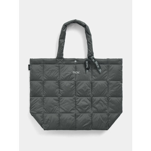 фото Сумка тоут , фактура стеганая, серый taion