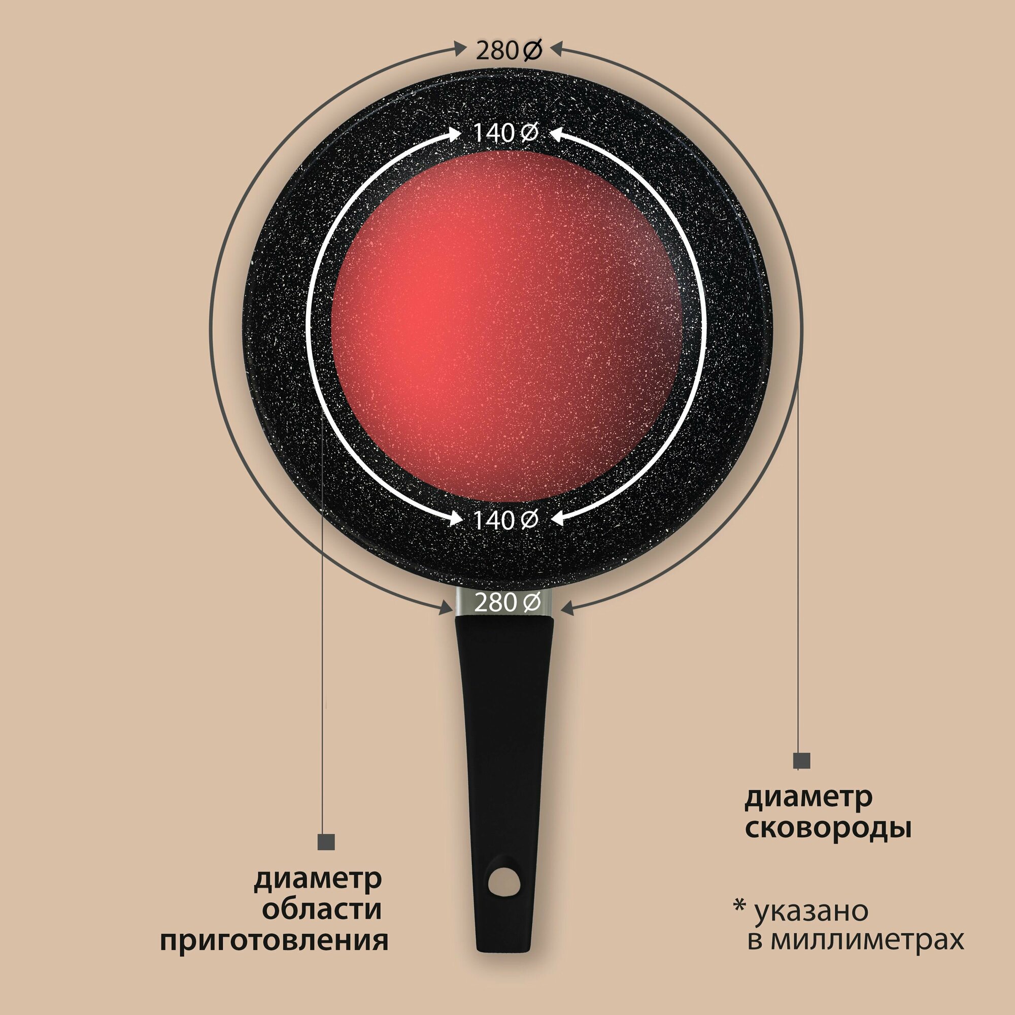 Сковорода для вока Victoria Гранит 28 см черный G0628 Виктория - фото №9
