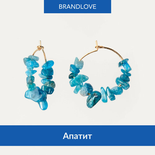 Серьги конго BL Jewelry Dolcezza, апатит, хромдиопсид, гранат, турмалин, хризолит, синий