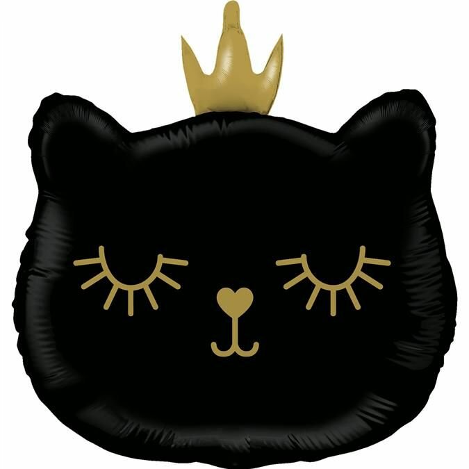Воздушный шар, Весёлая затея, Голова кошки чёрная в короне