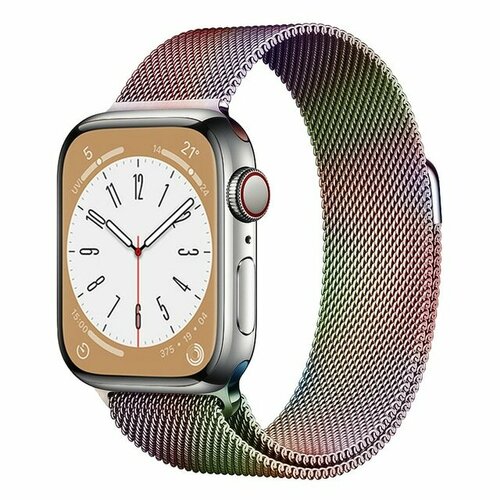 ремешок для apple watch 42 44 45 49 mm миланская петля розовое золото rose gold металлический ремешок на магнитной застёжке для часов apple Ремешок миланcкий из нержавеющей стали Milanese Loop для Apple Watch 42/44/45/49 мм, на магните, хамелеон (21)