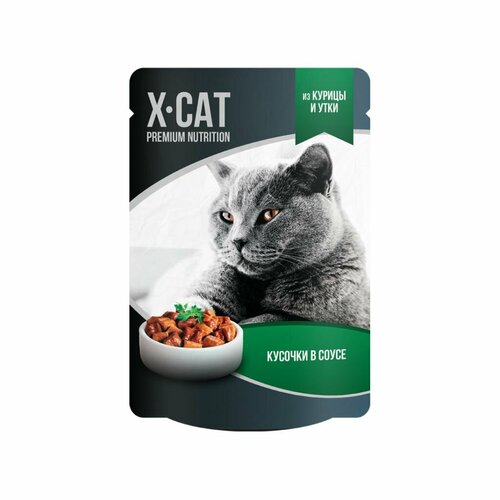 Gina Пауч для кошек X-Cat Курица и Утка в соусе, 85 г