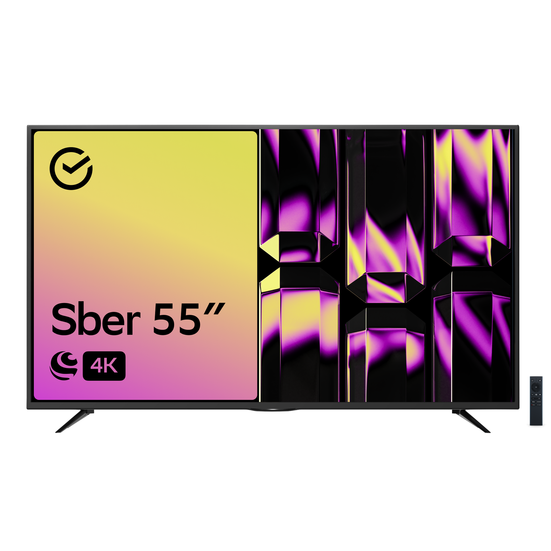 Умный телевизор SBER SDX-55U4127 с диагональю 55 дюймов и разрешением 4K Ultra HD, черный