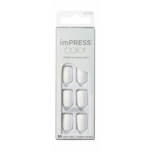 Твердый лак для ногтей короткой длины / Kiss Impress Color Press-On Manicure False Nails