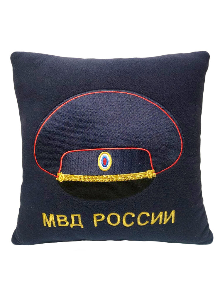 Подушка сувенирная с вышивкой, МВД РФ (синий)