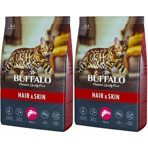 Mr.Buffalo Сухой корм для кошек Hair & Skin Лосось, 400 г, 2 уп