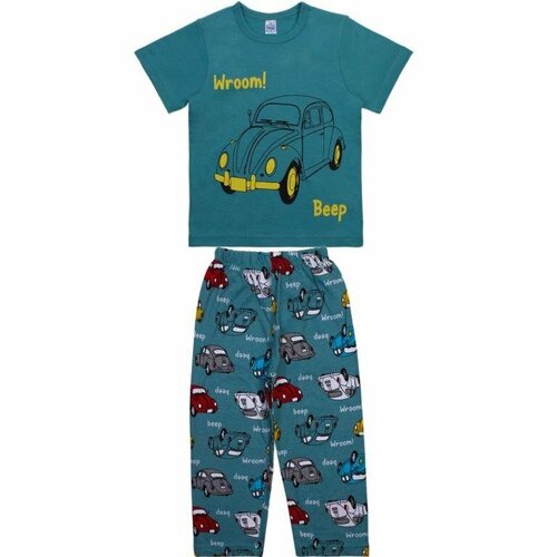 Пижама BONITO KIDS, размер 98, голубой, зеленый