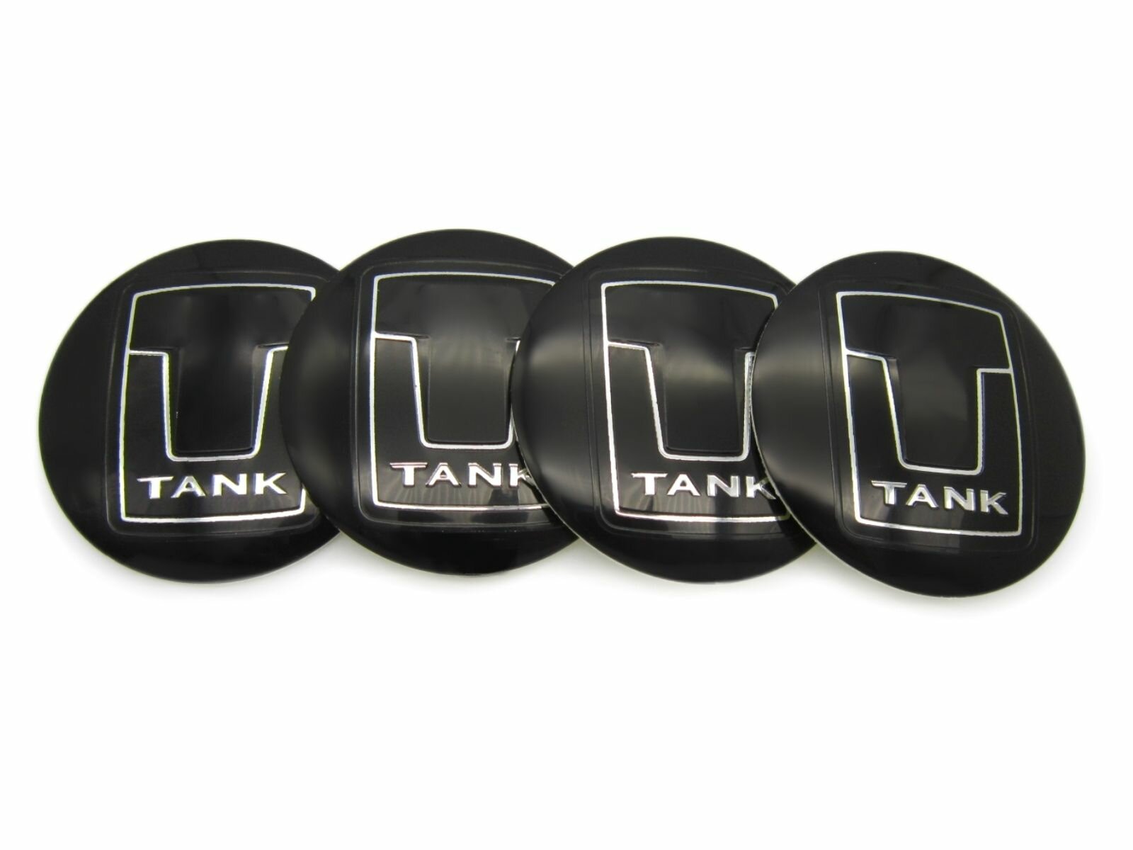 Наклейки на колесные диски и колпаки TANK black 60 мм алюминий сфера