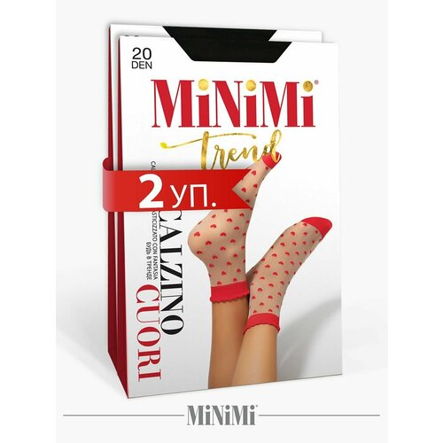 Носки MiNiMi, 20 den, 2 пары, размер 0 (UNI), черный женские капроновые носки minimi pois colors 20den avorio