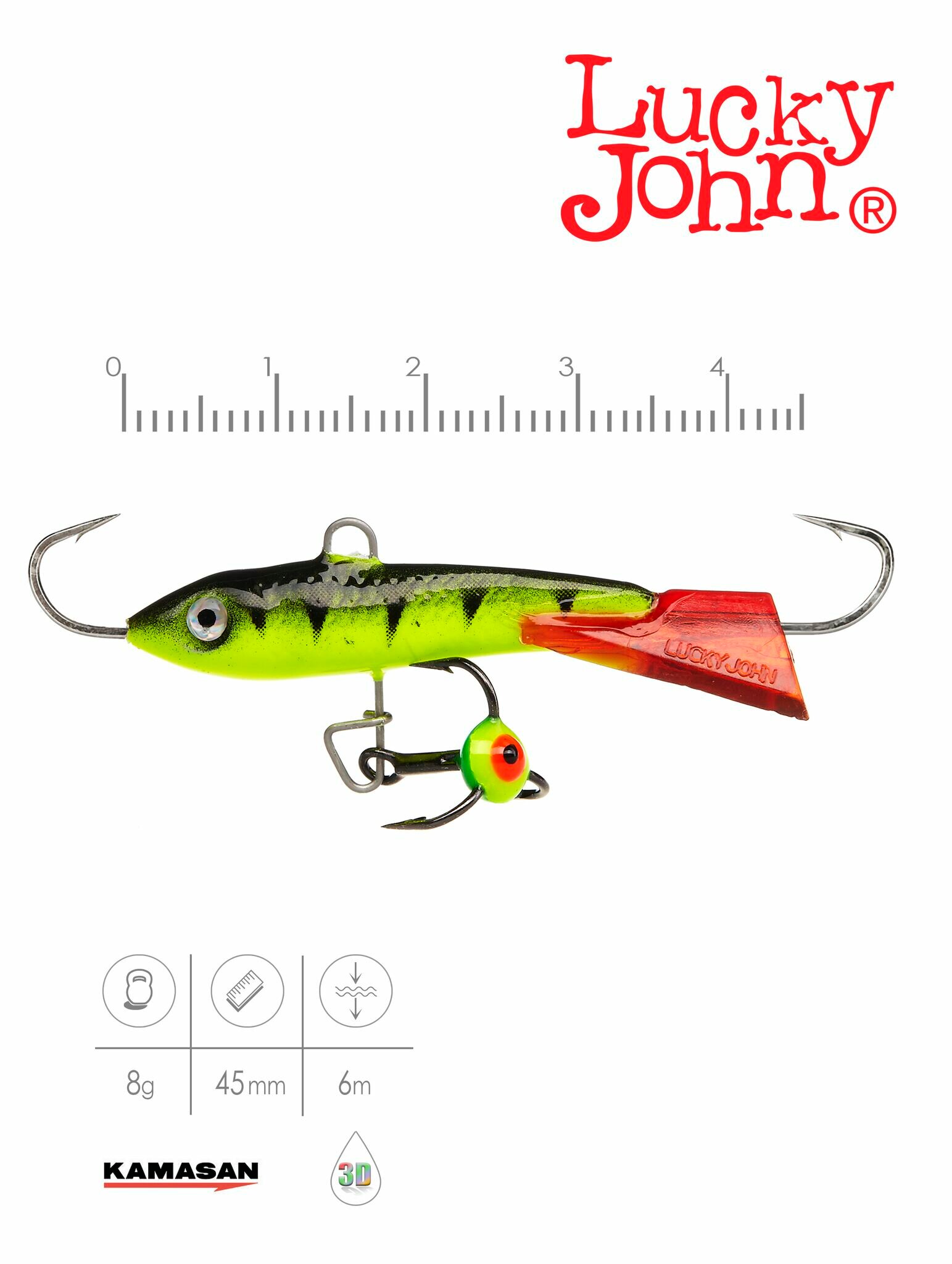 Балансир Lucky John Classic №4.5 31RT с тройником 50 мм 10 г — фото 1