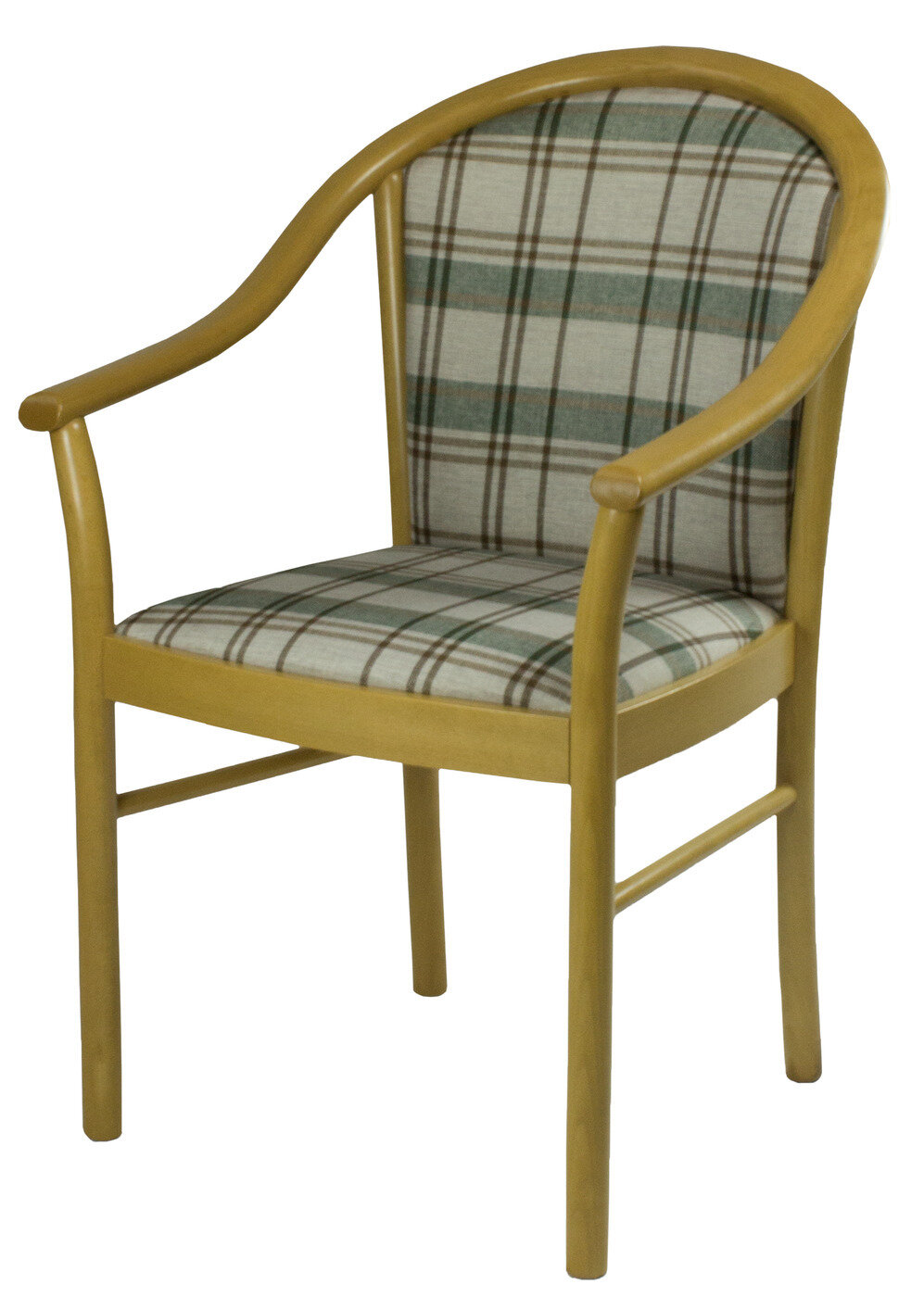 Стул-кресло деревянный Анна мягкий со спинкой с подлокотниками массив бука итальянский каркас серый вяз